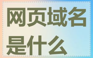 网页域名是什么