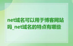 net域名可以用于博客网站吗_net域名的特点有哪些
