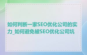 如何判断一家SEO优化公司的实力_如何避免被SEO优化公司坑