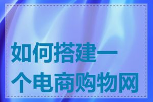 如何搭建一个电商购物网站