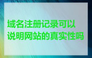 域名注册记录可以说明网站的真实性吗