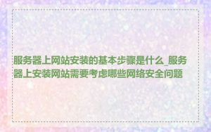 服务器上网站安装的基本步骤是什么_服务器上安装网站需要考虑哪些网络安全问题