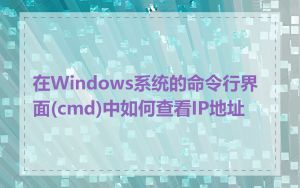 在Windows系统的命令行界面(cmd)中如何查看IP地址