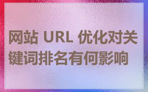 网站 URL 优化对关键词排名有何影响
