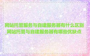 网站托管服务与自建服务器有什么区别_网站托管与自建服务器有哪些优缺点