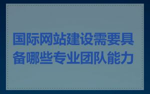 国际网站建设需要具备哪些专业团队能力