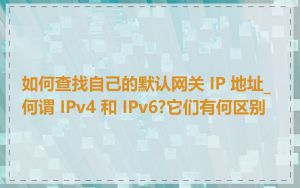 如何查找自己的默认网关 IP 地址_何谓 IPv4 和 IPv6?它们有何区别