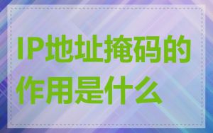 IP地址掩码的作用是什么