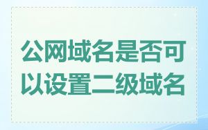 公网域名是否可以设置二级域名