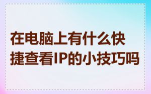 在电脑上有什么快捷查看IP的小技巧吗