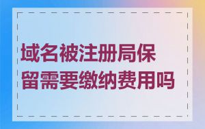 域名被注册局保留需要缴纳费用吗