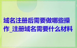 域名注册后需要做哪些操作_注册域名需要什么材料