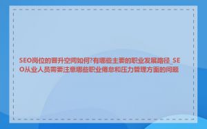 SEO岗位的晋升空间如何?有哪些主要的职业发展路径_SEO从业人员需要注意哪些职业倦怠和压力管理方面的问题