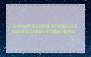 B站视频如何提升搜索引擎的抓取和收录_B站频道如何提高视频的曝光和播放量