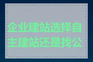 企业建站选择自主建站还是找公司