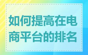 如何提高在电商平台的排名