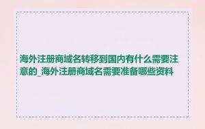 海外注册商域名转移到国内有什么需要注意的_海外注册商域名需要准备哪些资料