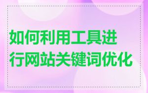如何利用工具进行网站关键词优化