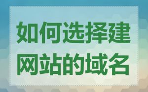 如何选择建网站的域名