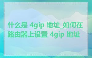 什么是 4gip 地址_如何在路由器上设置 4gip 地址