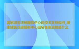 国家域名注册服务中心的技术支持如何_国家域名注册服务中心域名备案流程是什么