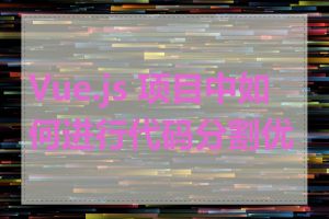Vue.js 项目中如何进行代码分割优化