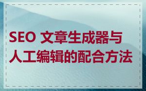 SEO 文章生成器与人工编辑的配合方法