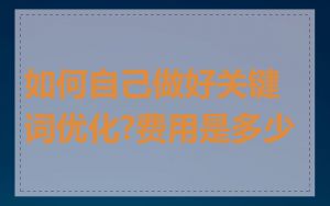 如何自己做好关键词优化?费用是多少