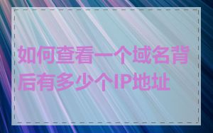 如何查看一个域名背后有多少个IP地址