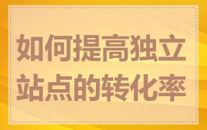 如何提高独立站点的转化率