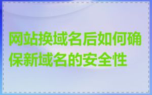 网站换域名后如何确保新域名的安全性