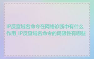 IP反查域名命令在网络诊断中有什么作用_IP反查域名命令的局限性有哪些