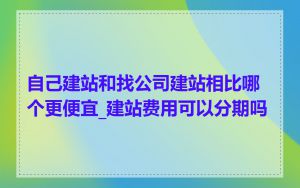 自己建站和找公司建站相比哪个更便宜_建站费用可以分期吗