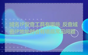域名IP反查工具有哪些_反查域名IP地址时会有哪些常见问题