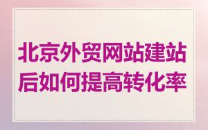 北京外贸网站建站后如何提高转化率