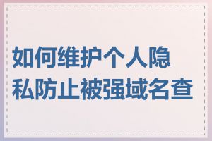 如何维护个人隐私防止被强域名查询