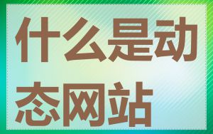 什么是动态网站