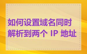 如何设置域名同时解析到两个 IP 地址