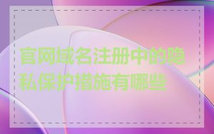 官网域名注册中的隐私保护措施有哪些