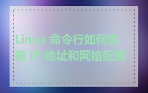 Linux 命令行如何查看 IP 地址和网络配置