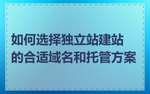 如何选择独立站建站的合适域名和托管方案