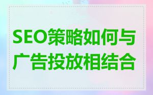 SEO策略如何与广告投放相结合
