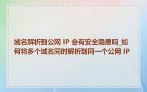 域名解析到公网 IP 会有安全隐患吗_如何将多个域名同时解析到同一个公网 IP