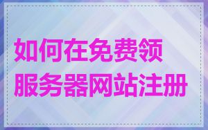 如何在免费领服务器网站注册