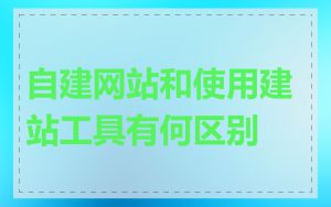 自建网站和使用建站工具有何区别