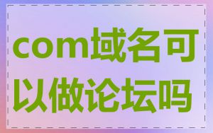 com域名可以做论坛吗