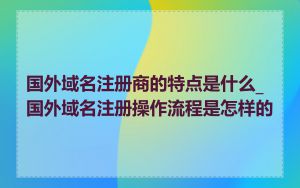 国外域名注册商的特点是什么_国外域名注册操作流程是怎样的