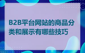 B2B平台网站的商品分类和展示有哪些技巧
