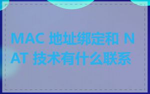 MAC 地址绑定和 NAT 技术有什么联系