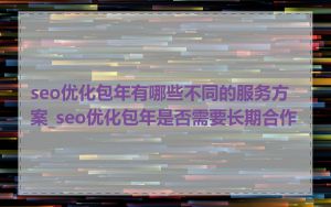 seo优化包年有哪些不同的服务方案_seo优化包年是否需要长期合作